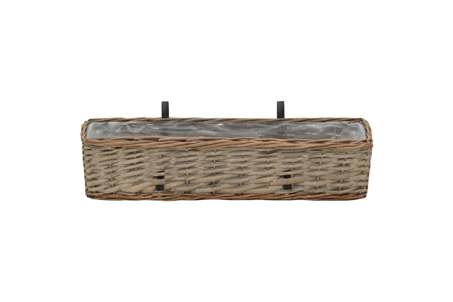 vidaXL 246829 Balcony Planter 2 Pcs Wicker With Pe Lining 60cm