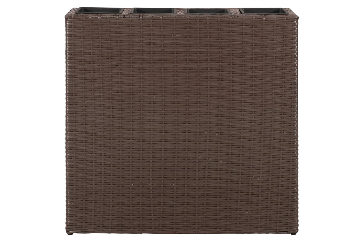 vidaXL 279083 Garden Raised Bed With 4 Pots 2 Pcs Poly Rattan Brown(2x41085)