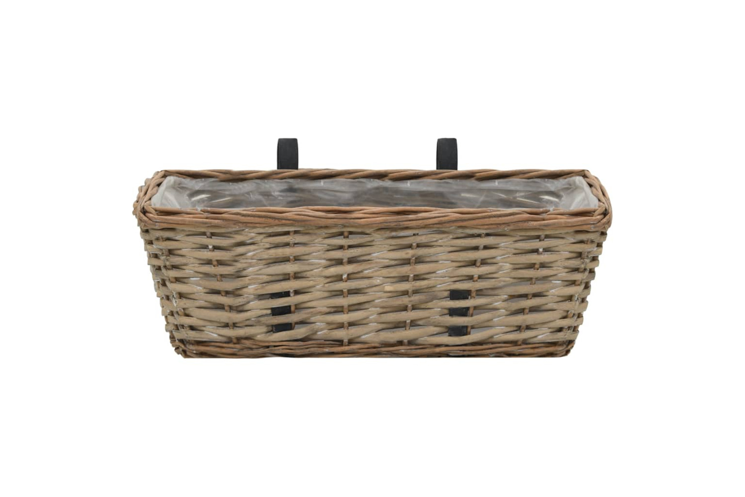 vidaXL 246828 Balcony Planter 2 Pcs Wicker With Pe Lining 40cm