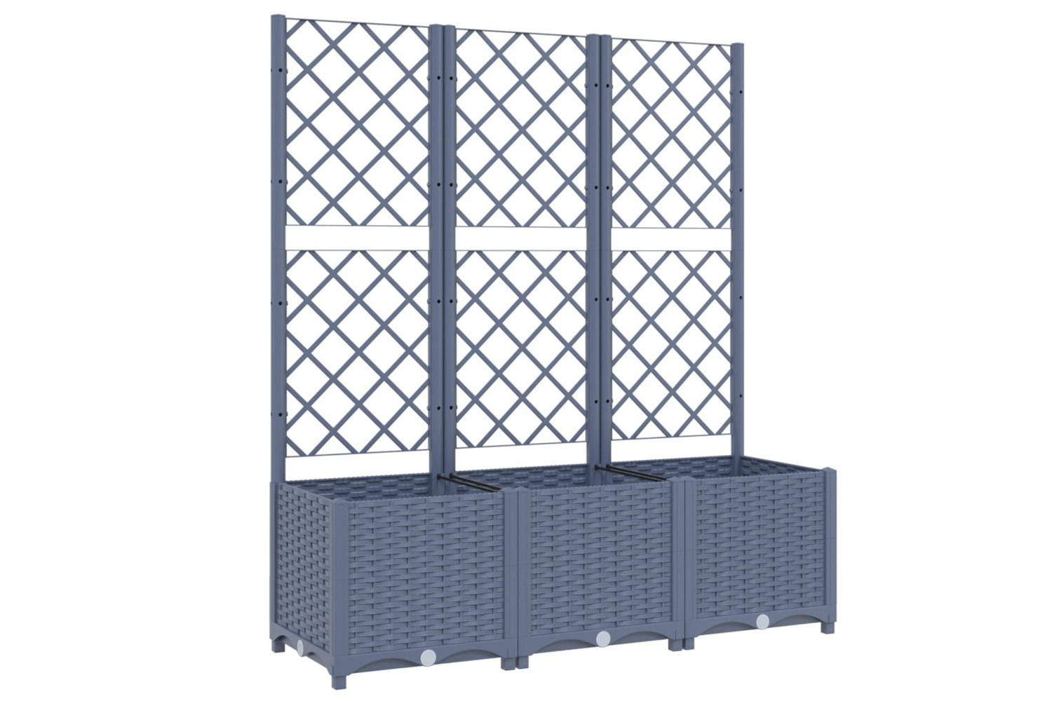 vidaXL Garden Planter With Trellis Dark Grey 120x40x136cm Pp