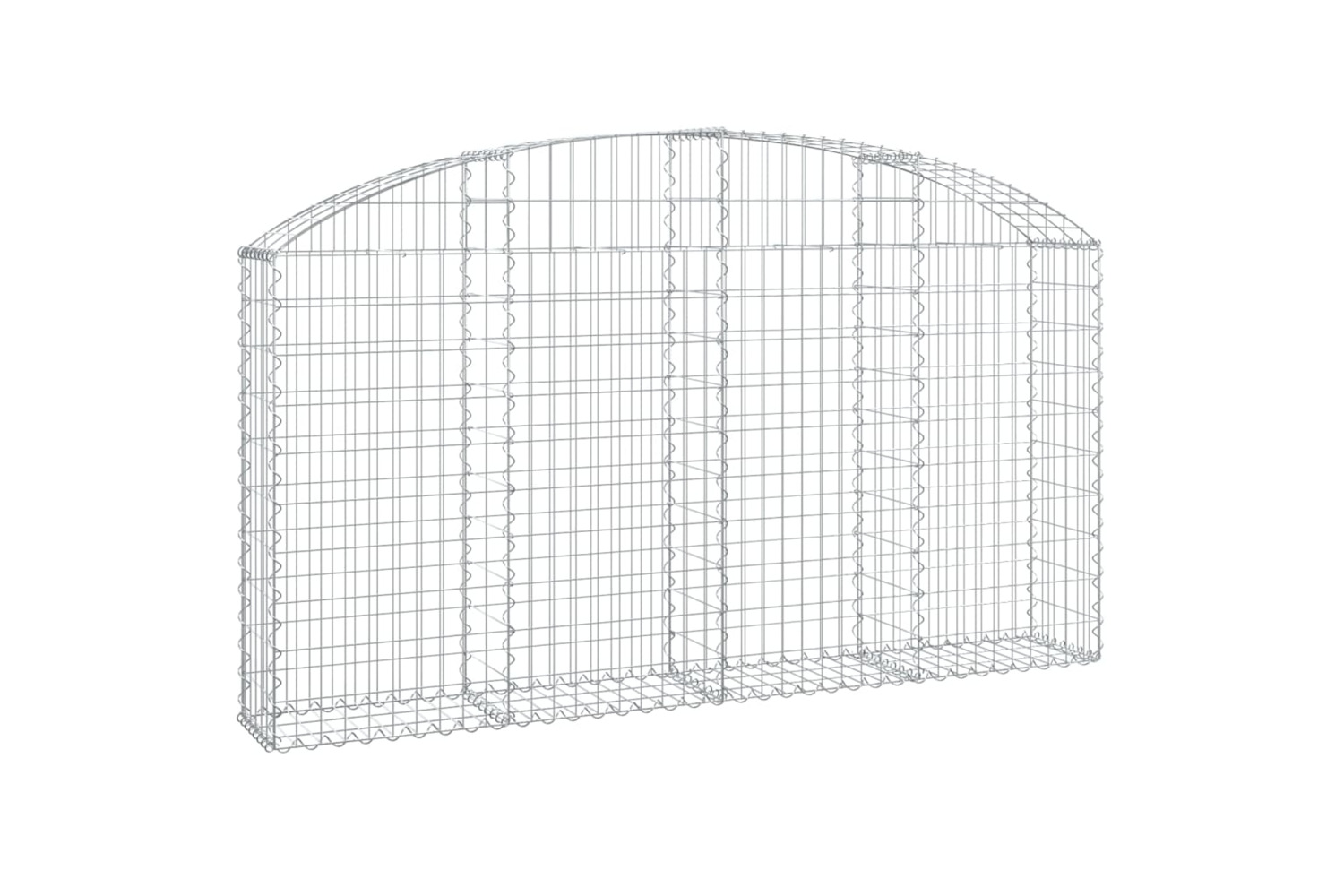 vidaXL 153465 Arched Gabion Basket 200x30x100/120cm Galvanised Iron