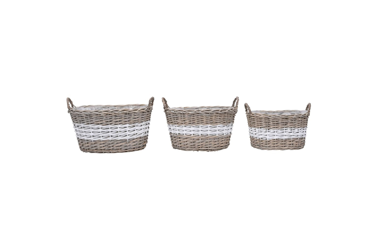 vidaXL 246831 Raised Bed 3 Pcs Wicker With Pe Lining
