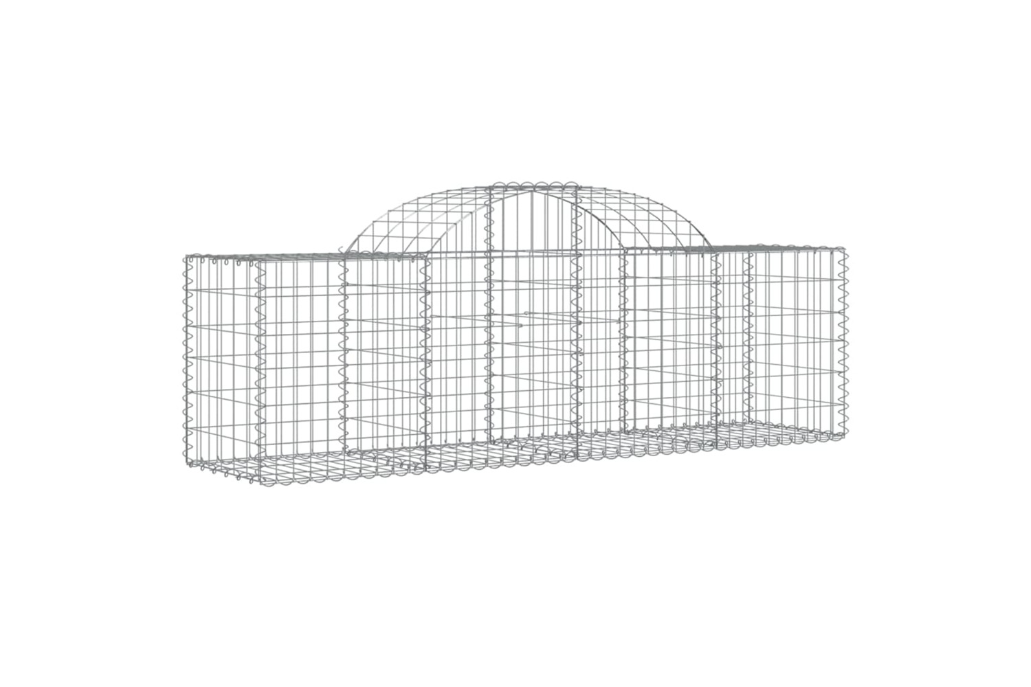 vidaXL 153493 Arched Gabion Basket 200x50x60/80cm Galvanised Iron