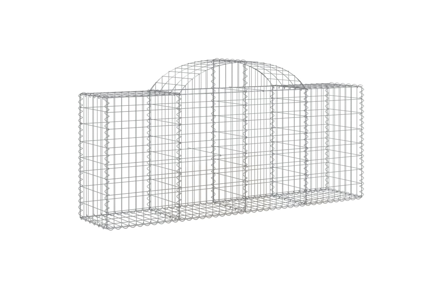vidaXL 153494 Arched Gabion Basket 200x50x80/100cm Galvanised Iron