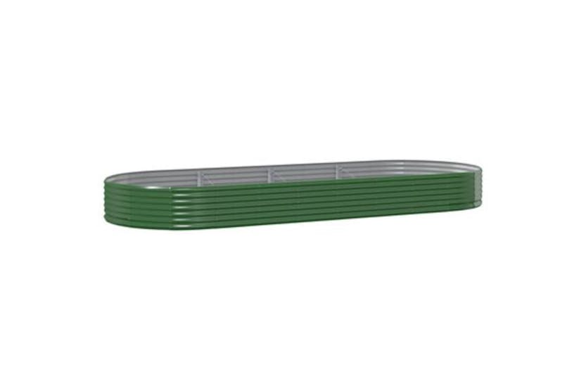 Vidaxl 319033 Garden Raised Bed Powder-coated Steel 373x140x36 Cm Green