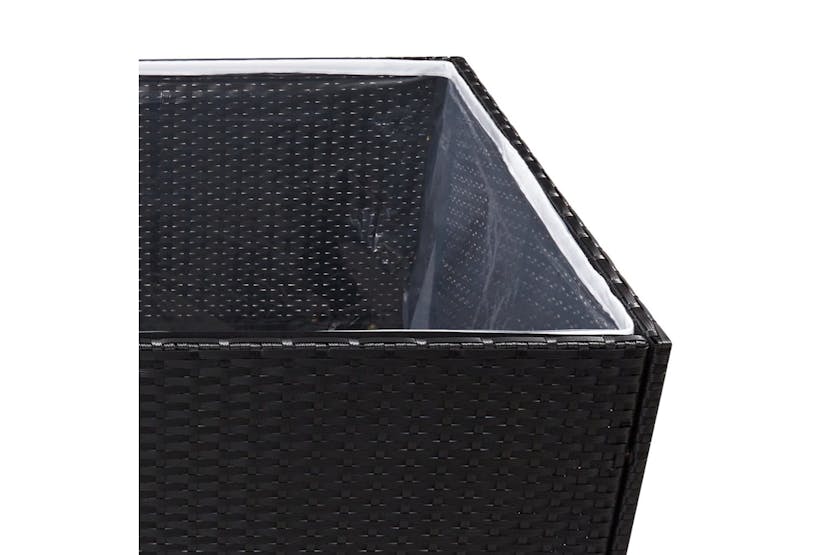 Vidaxl 319173 Garden Planter Black 80x80x80 Cm Poly Rattan