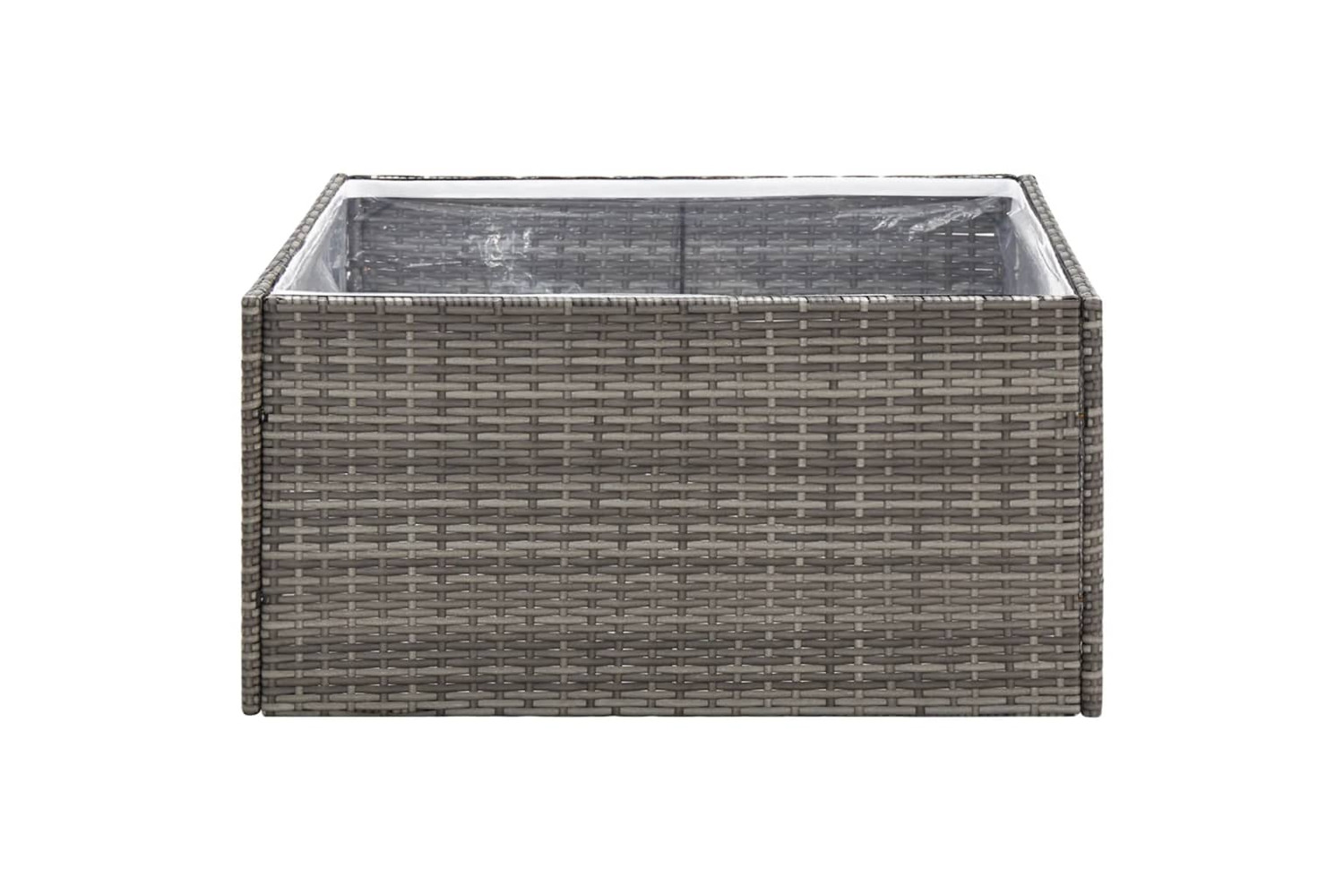 vidaXL 319175 Garden Planter Grey 80x80x40cm Poly Rattan