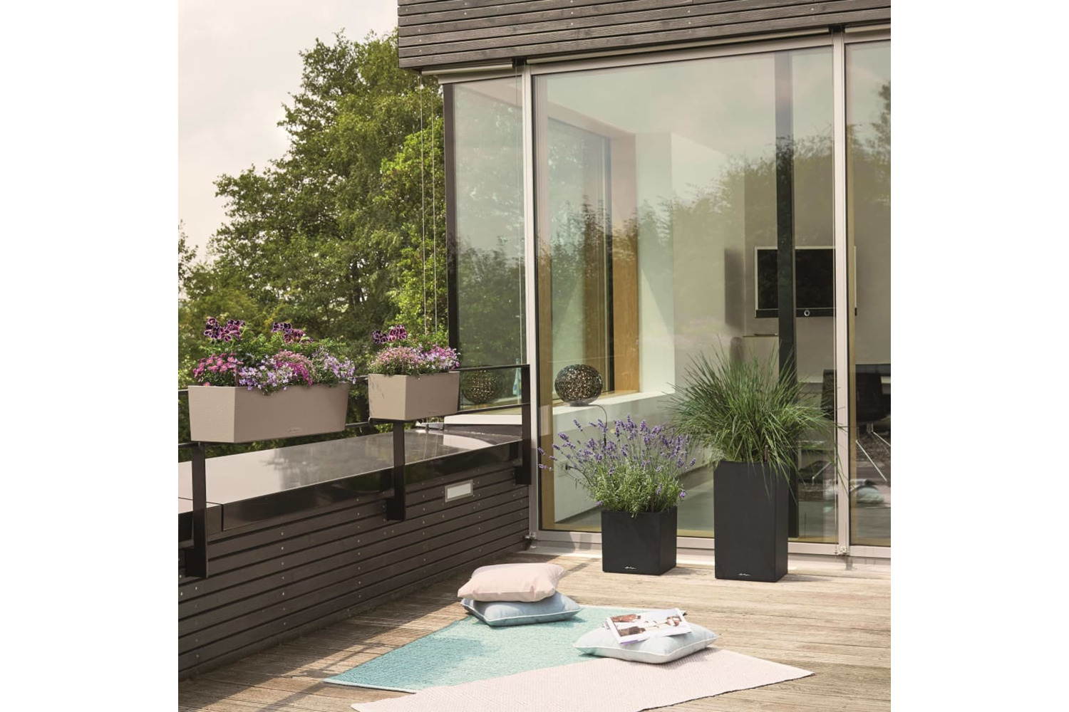 Lechuza Planter Balconera Stone 50 All-in-one Beige