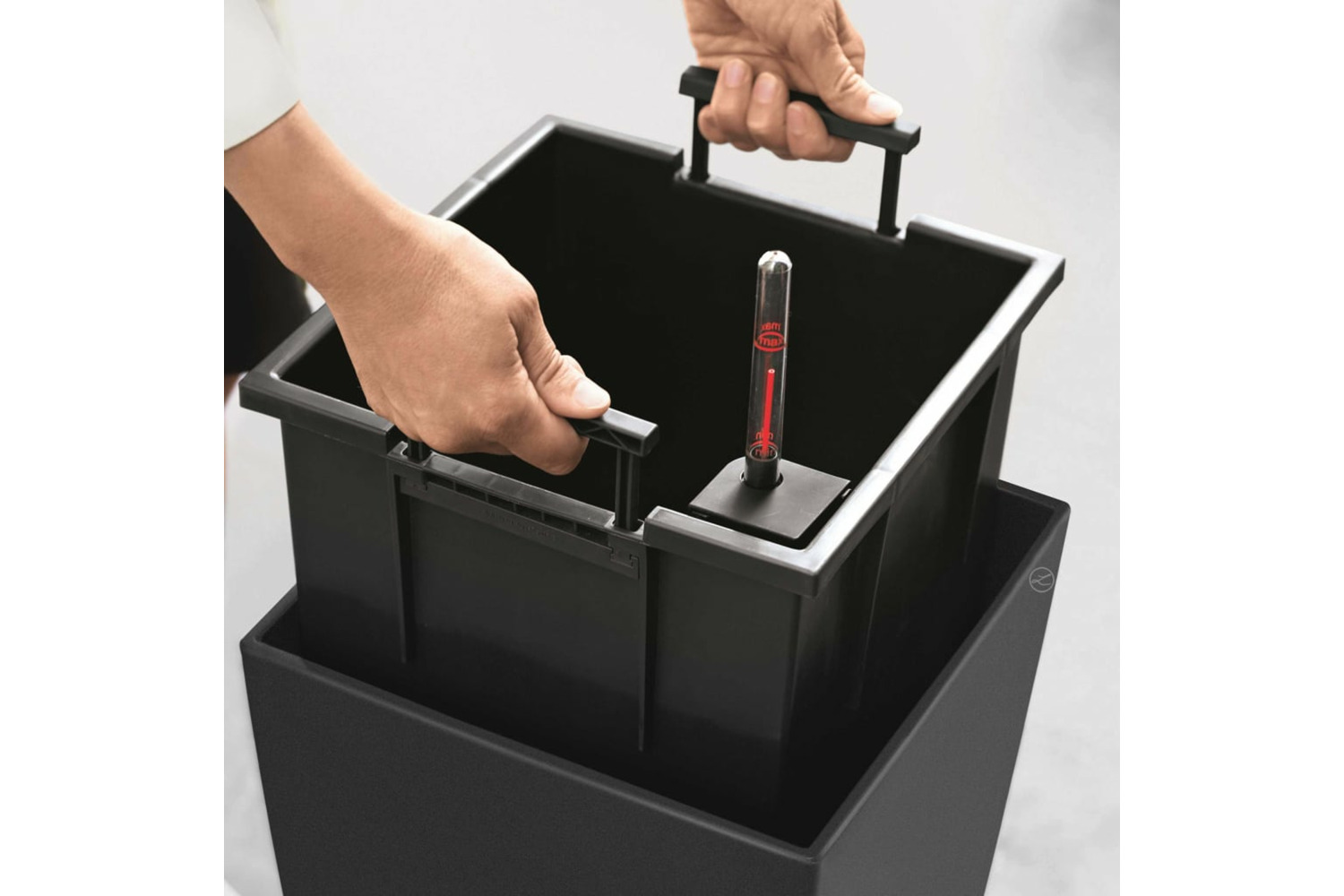 Lechuza 421488 Planter Cubico 30 All-in-one Charcoal 18184