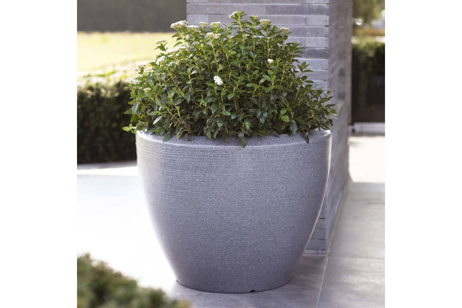 Capi 442112 Plant Vase Arc Granite Tapered Low 60x48 Cm Anthracite