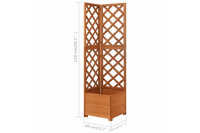 Vidaxl 316411 Corner Trellis Planter 40x40x150 Cm Solid Fir Wood