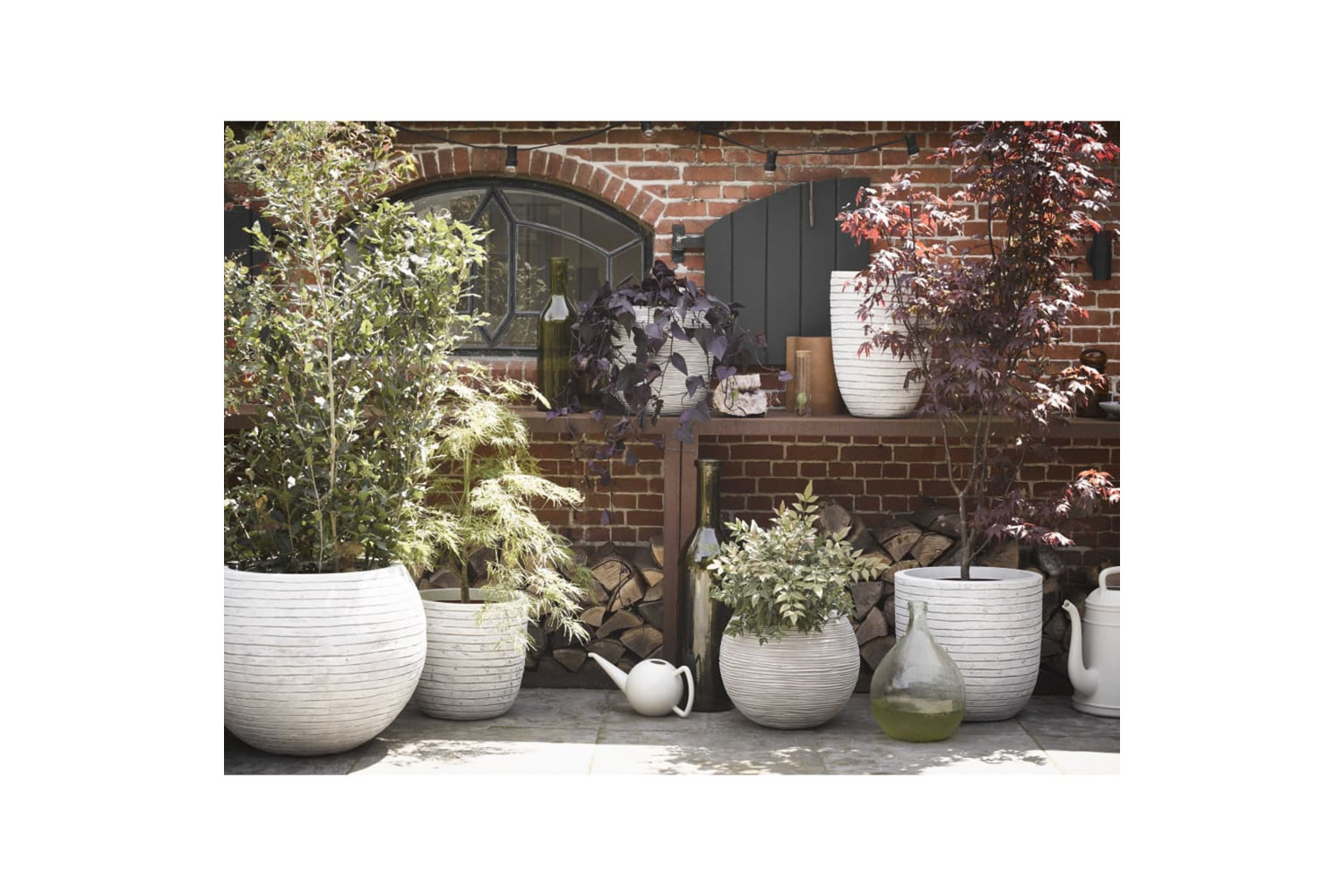 Capi 424276 Vase Nature Row Elegant Low 36x47 Cm Ivory Krwi782