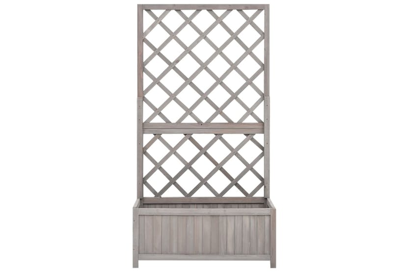 Vidaxl 316490 Garden Trellis Planter Grey 70x30x135 Cm Solid Firwood