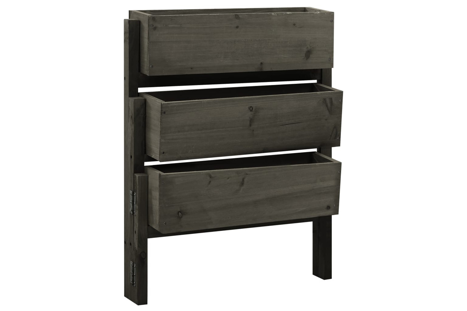 vidaXL 314841 Garden Folding Planter Grey 60x14x75cm Solid Firwood