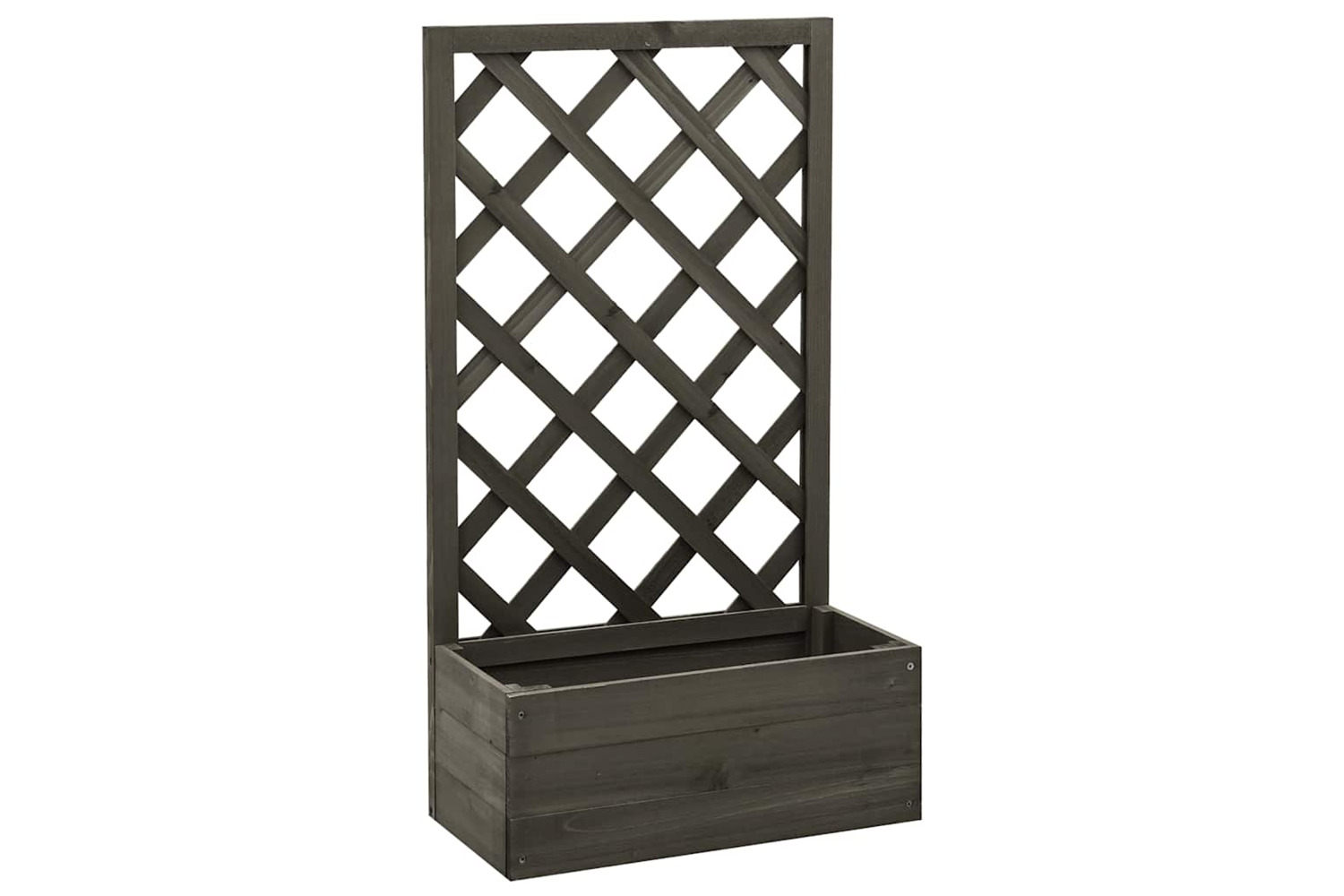 Vidaxl 314831 Garden Trellis Planter Grey 50x25x90 Cm Solid Firwood