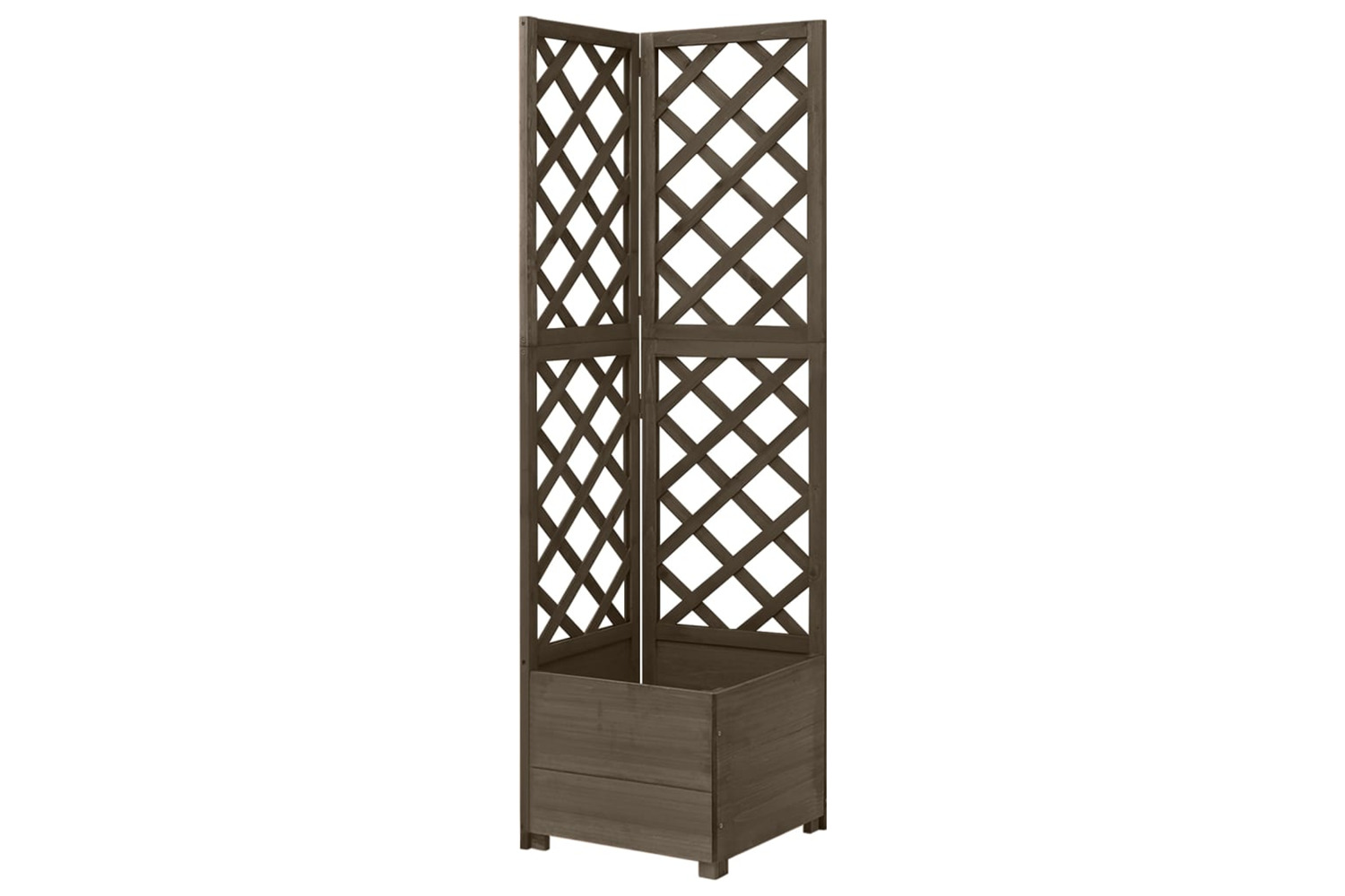 vidaXL 316412 Corner Trellis Planter Grey 40x40x150cm Solid Fir Wood