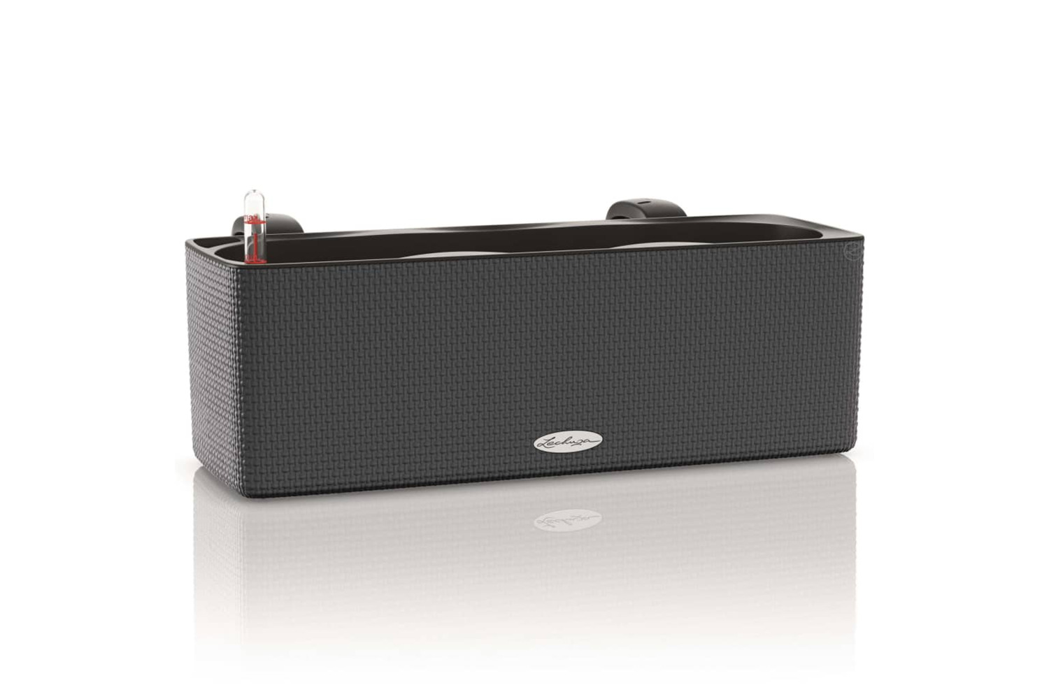 Lechuza 421440 Planter Cube Color Triple With Brackets Anthracite 13684