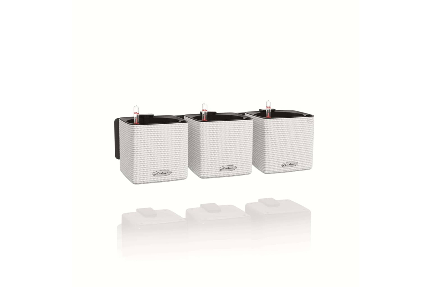 Lechuza 425619 Planters 3 Pcs Green Wall Home Kit White