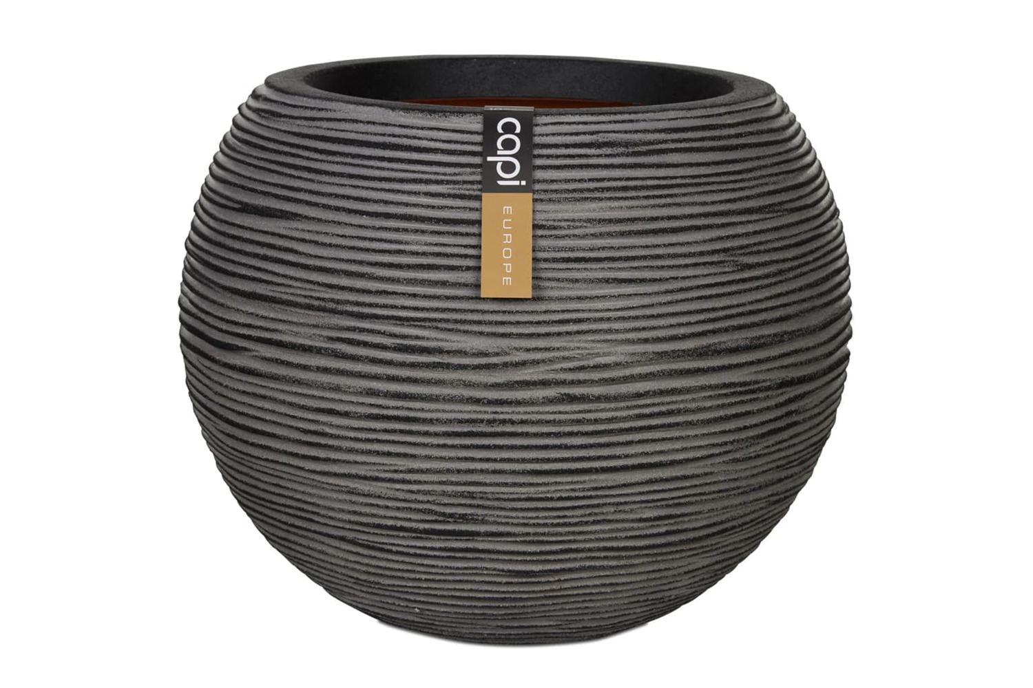 Capi 424222 Vase Nature Rib Ball 62x48 Cm Anthracite Kofz271
