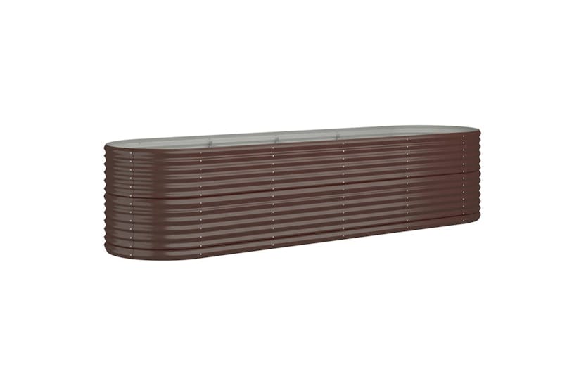 Vidaxl 318960 Garden Raised Bed Powder-coated Steel 296x80x68 Cm Brown