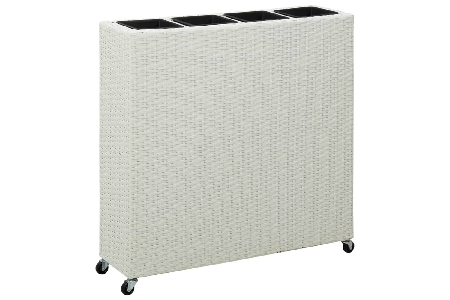 vidaXL 316374 Garden Raised Bed With 4 Pots 80x22x79cm Poly Rattan White