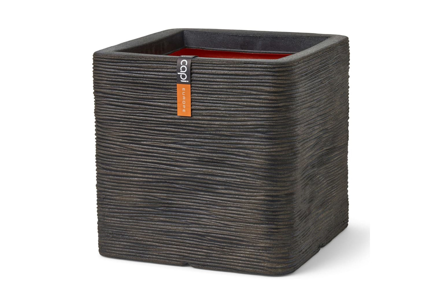 Capi 434838 Planter Nature Rib Square 50x50x50 Cm Dark Brown
