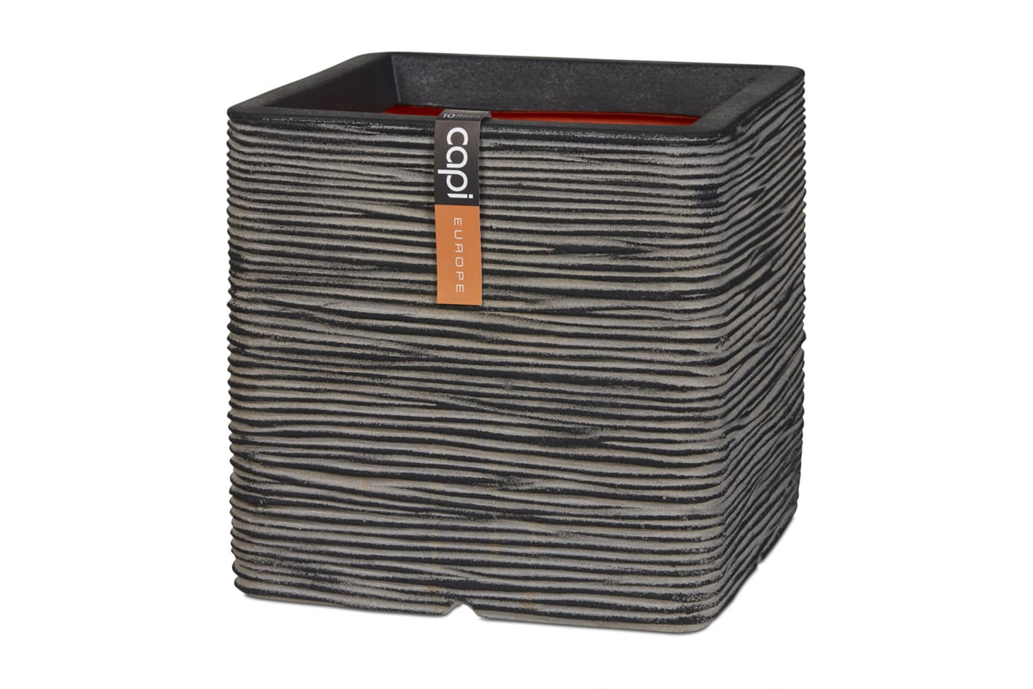 Capi 429057 Planter Nature Rib Square 50 X 50 Cm Anthracite