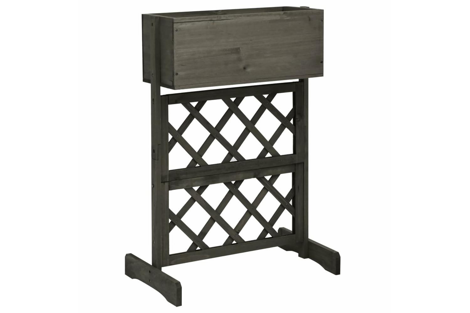vidaXL 314839 Garden Trellis Planter Grey 45x30x74cm Solid Firwood