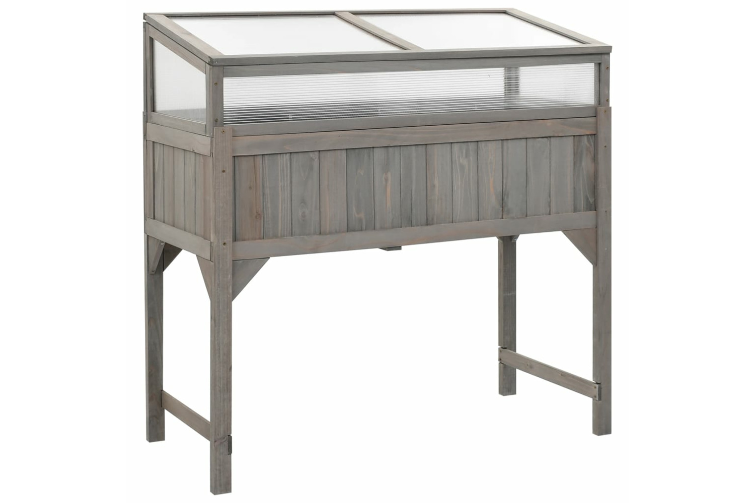 vidaXL 316472 Raised Bed With Greenhouse 110x54x120cm Solid Fir Wood