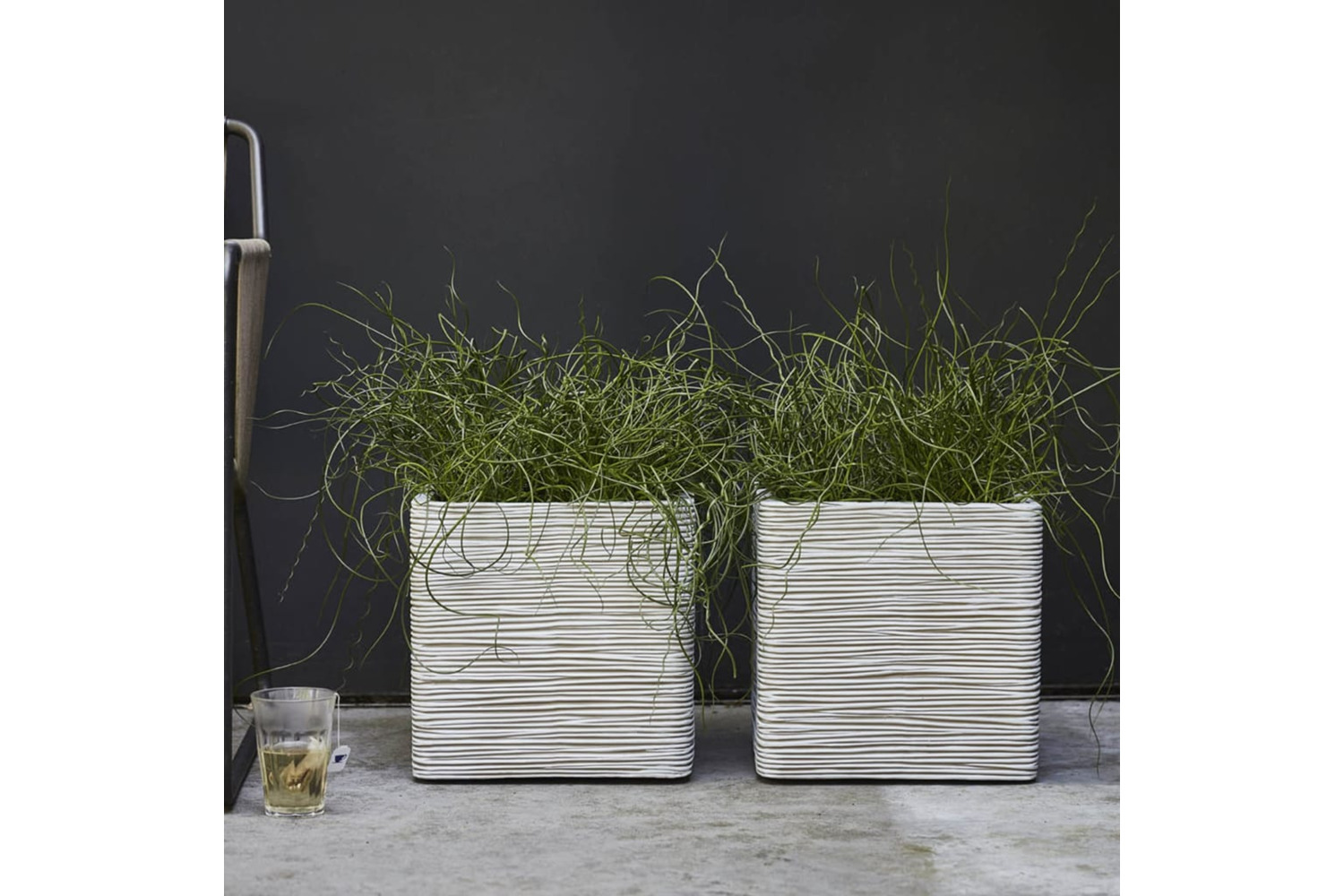 Capi 424209 Planter Nature Rib Square 40x40 Cm Ivory Kofi903