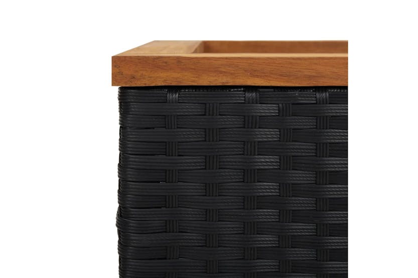 Vidaxl 319417 Planter Black 80x40x80 Cm Poly Rattan