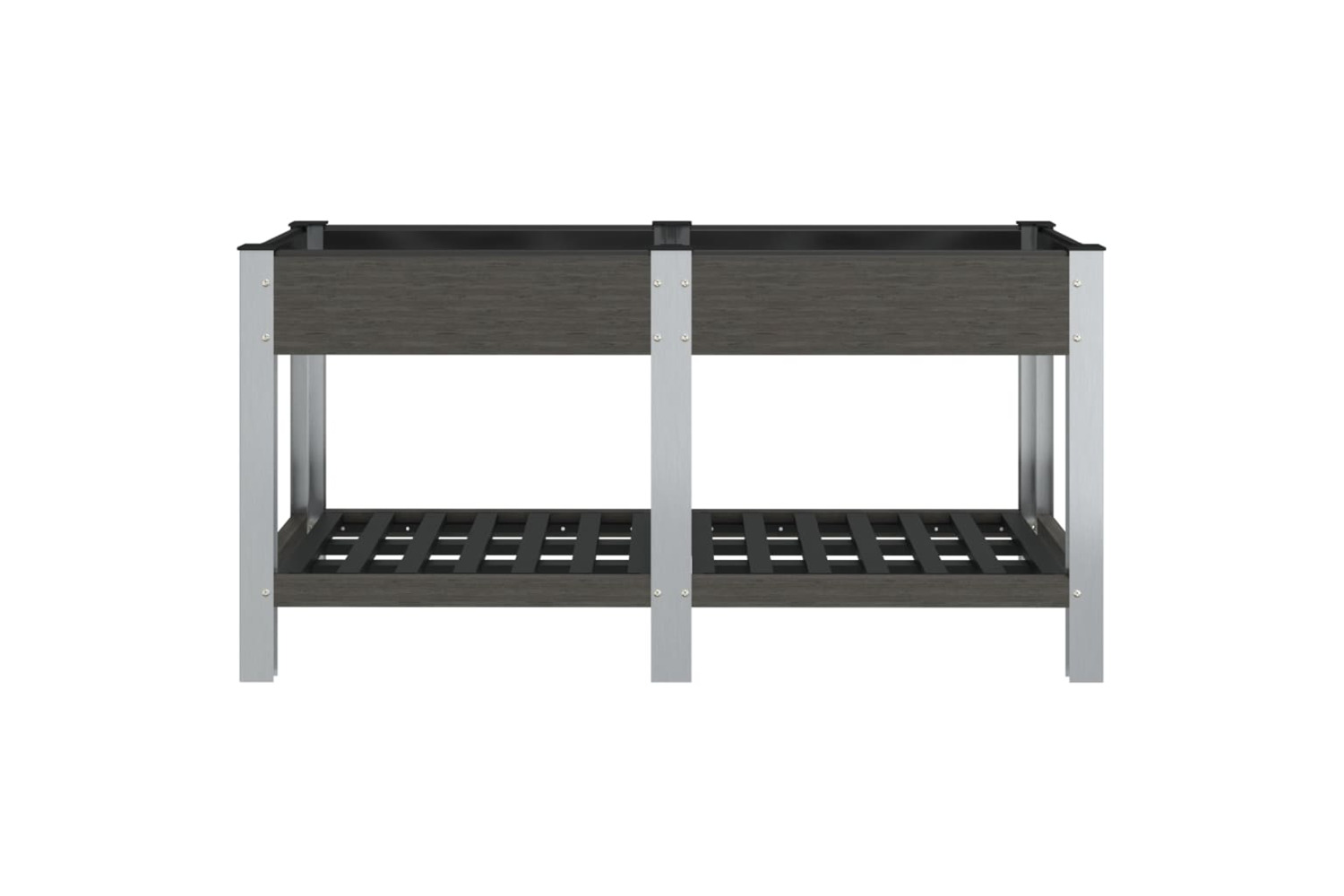 vidaXL 362571 Garden Raised Bed With Shelf Grey 150x50x75cm Wpc