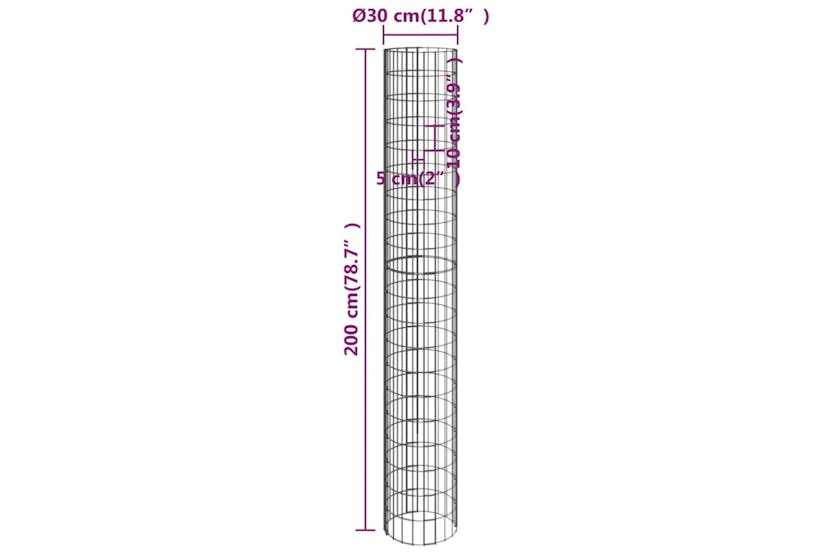 Vidaxl 152022 Circular Gabion Raised Beds 3 Pcs Galvanised Steel Ã30x200 Cm