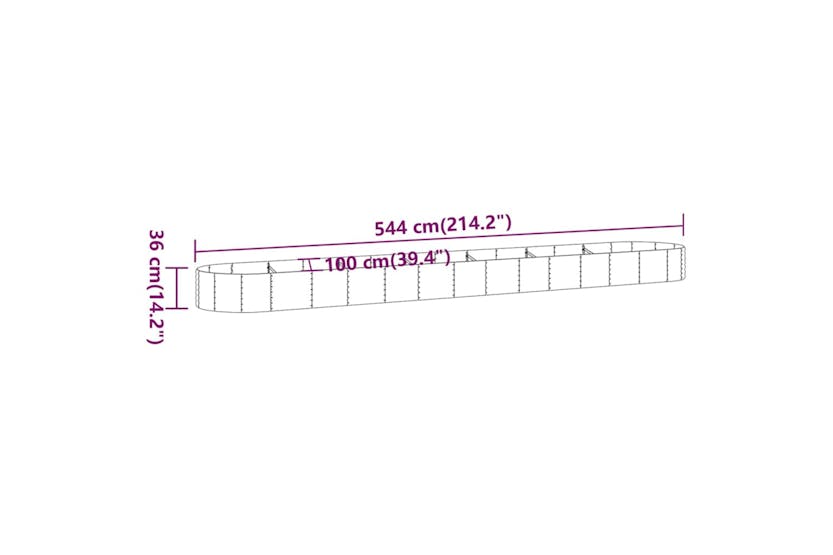 Vidaxl 319016 Garden Raised Bed Powder-coated Steel 544x100x36 Cm Anthracite