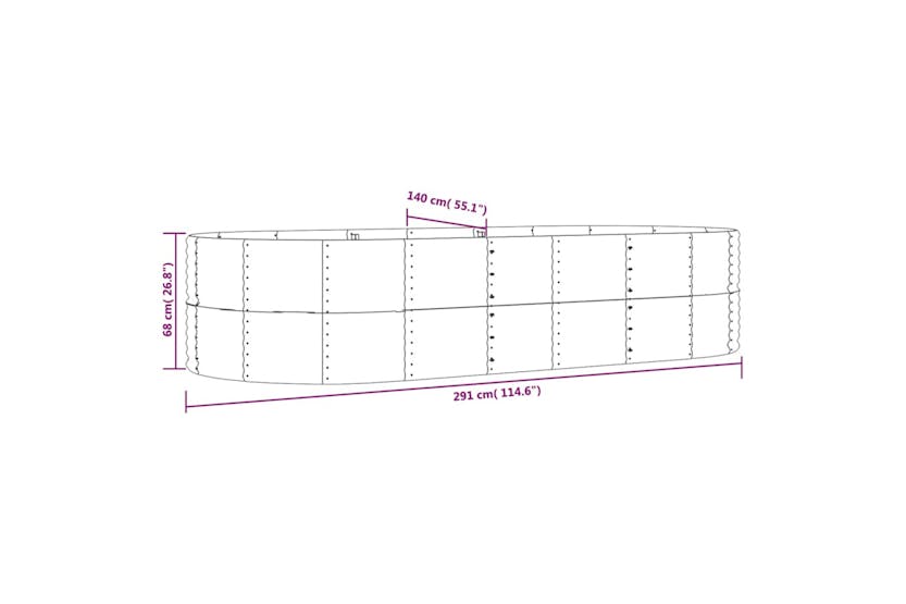 Vidaxl 319100 Garden Raised Bed Brown 291x140x68 Cm Powder-coated Steel