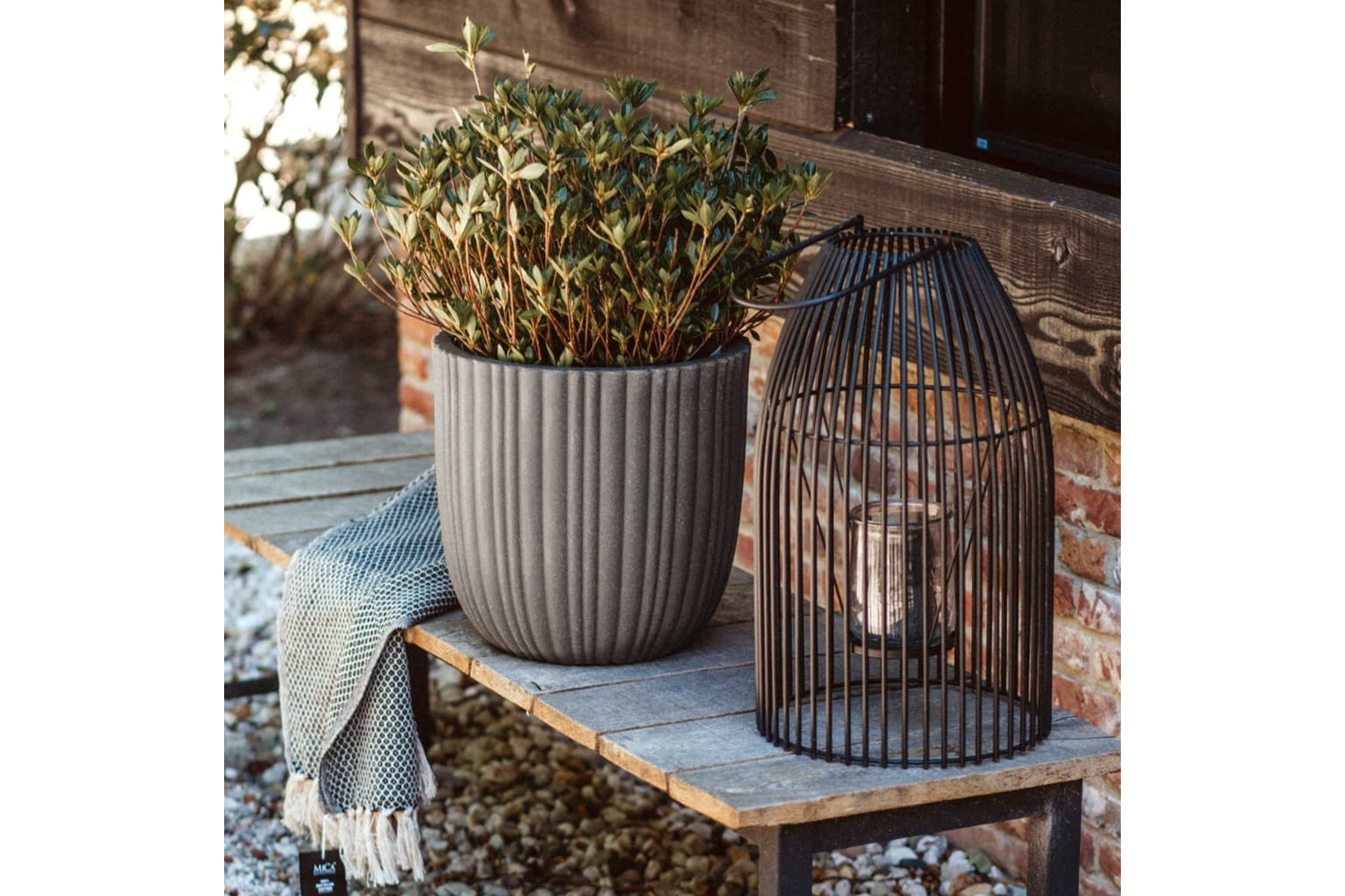 Capi 434884 Egg Planter "urban Tube" 35x34 Cm Dark Grey