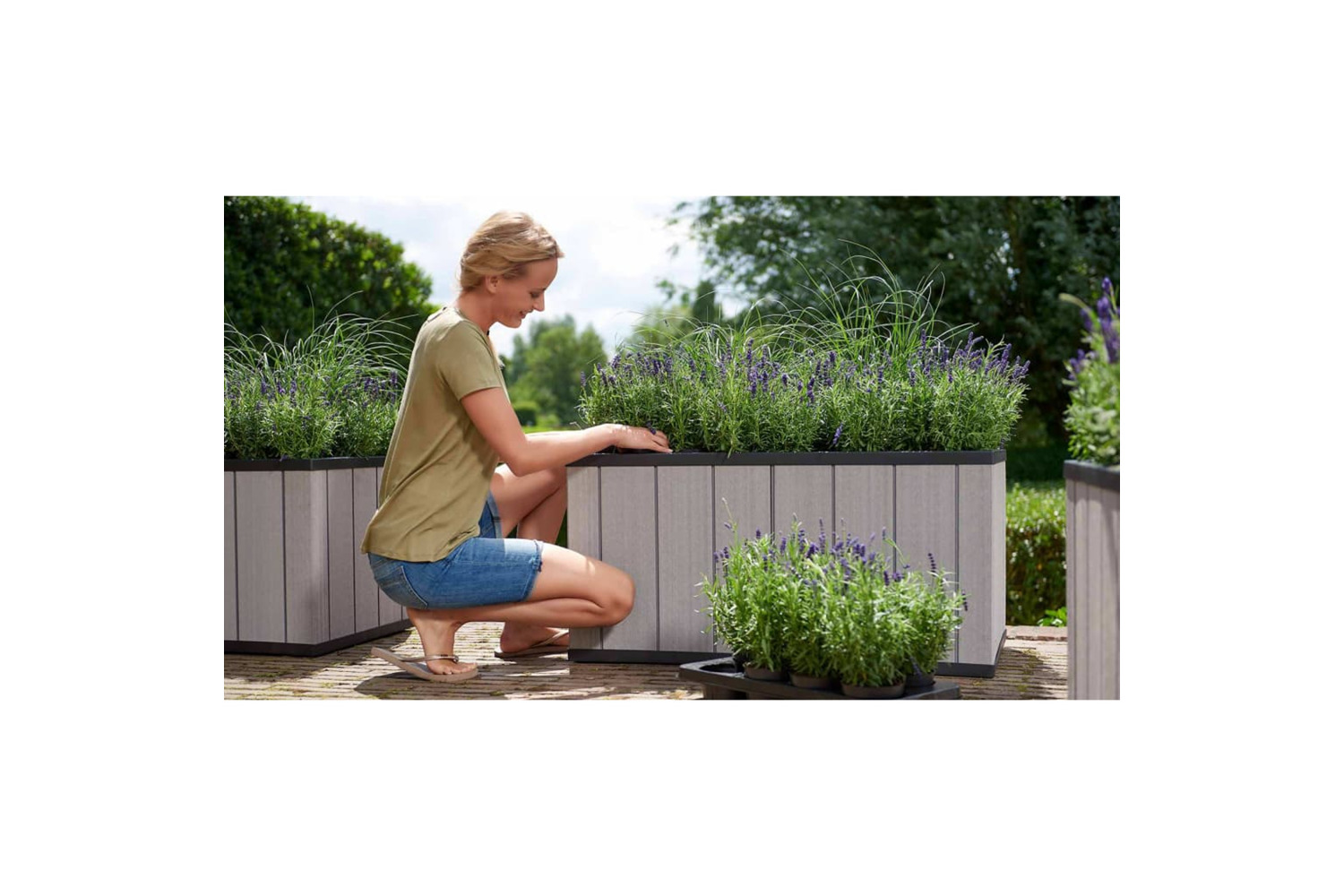 Keter 422828 Garden Planter Sequoia Medium Grey Pp 240929