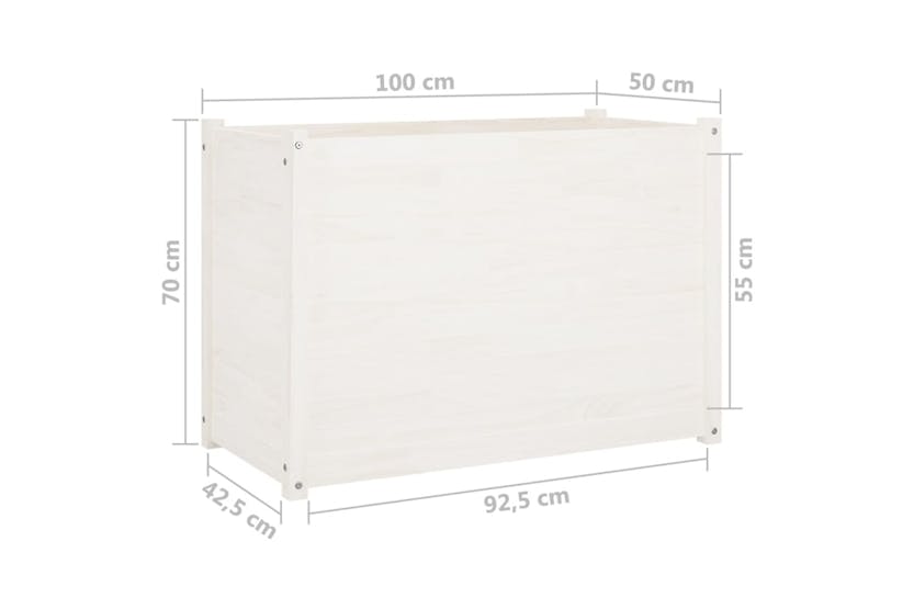 Vidaxl 810735 Garden Planter White 100x50x70 Cm Solid Pinewood