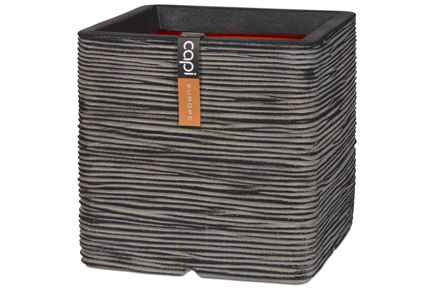 Capi 424211 Planter Nature Rib Square 40x40 Cm Anthracite Kofz903