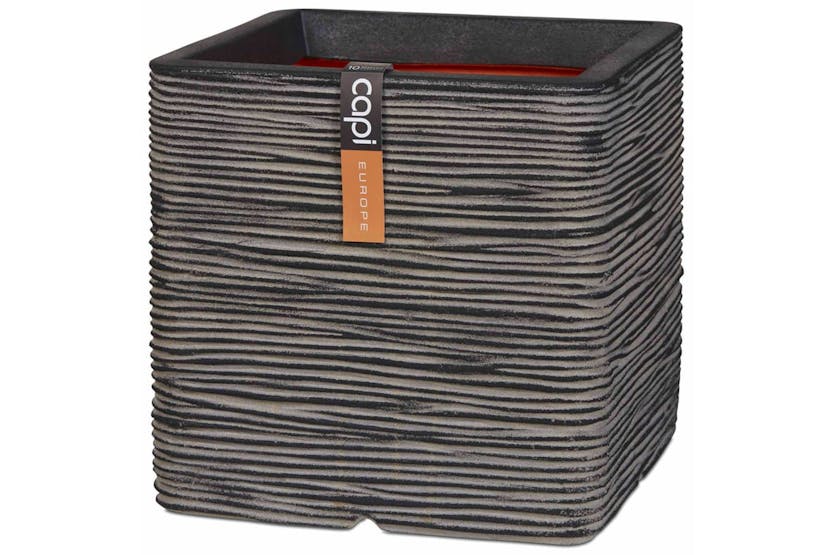 Capi 424211 Planter Nature Rib Square 40x40 Cm Anthracite Kofz903