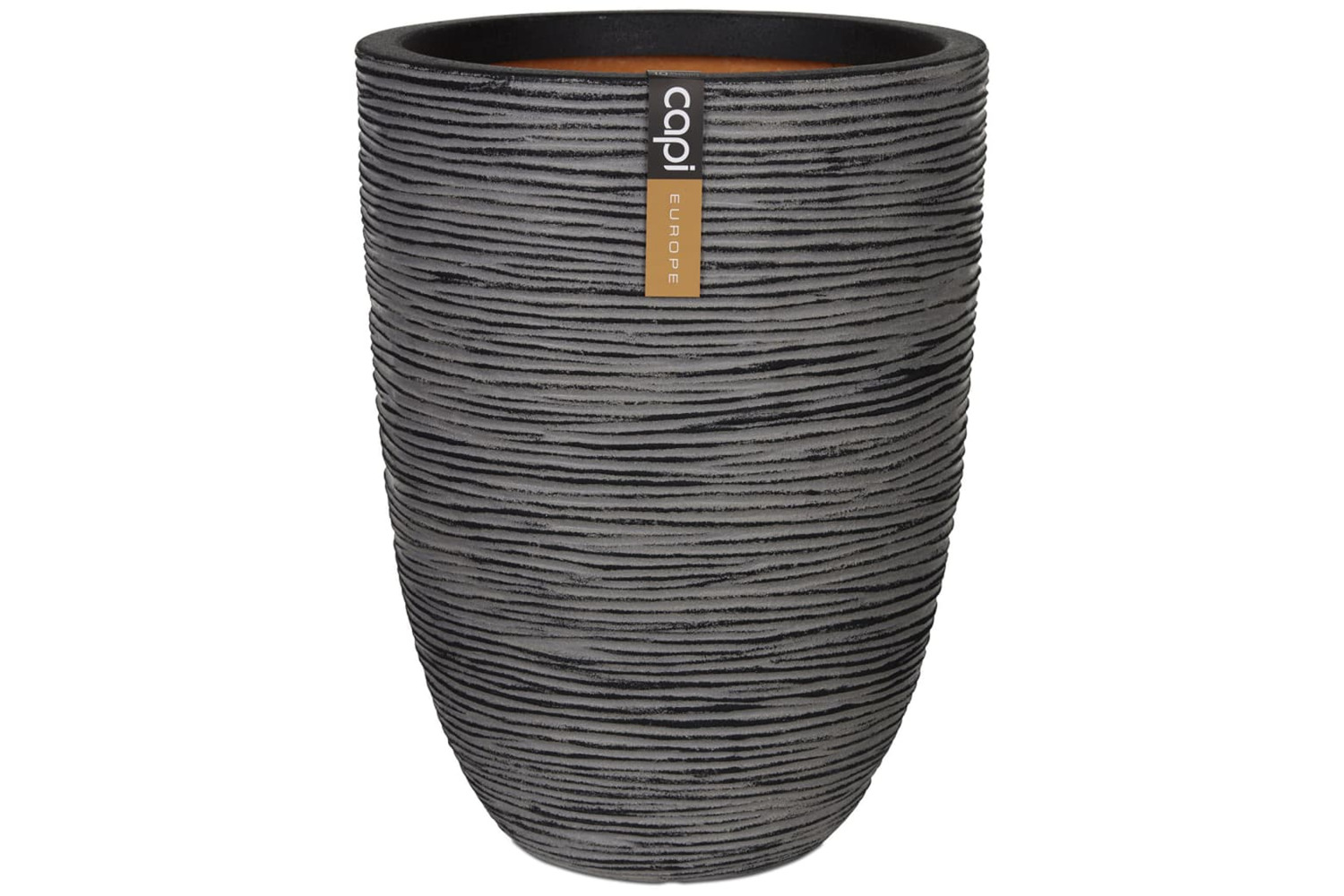Capi 424230 Vase Nature Rib Elegant Low 46x58 Cm Anthracite Kofz783