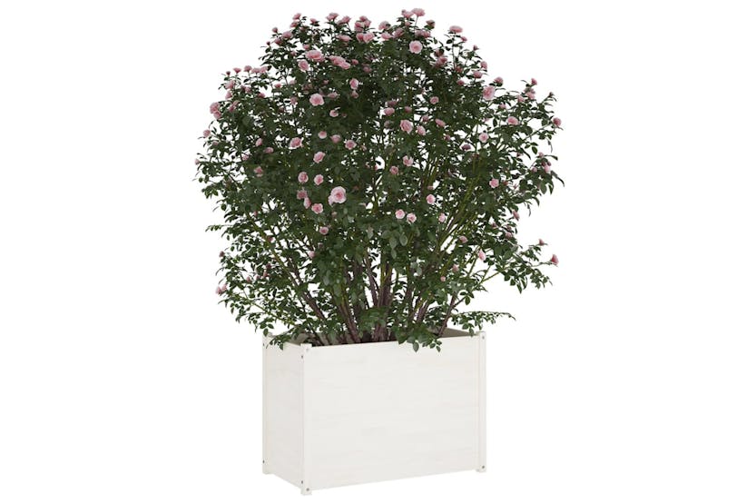 Vidaxl 810735 Garden Planter White 100x50x70 Cm Solid Pinewood