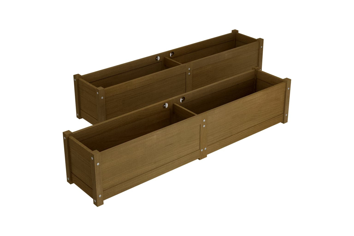 vidaXL 810746 Garden Raised Beds 2 Pcs Honey Brown 150x31x31cm Solid Pinewood