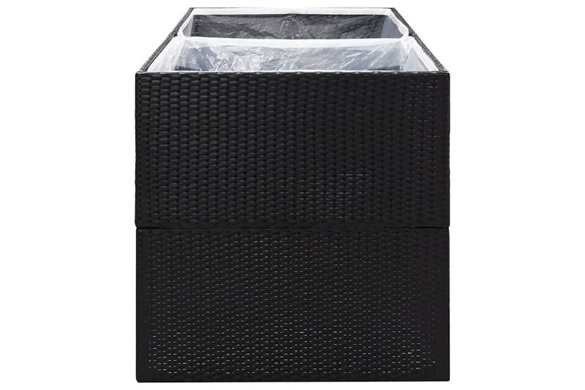 Vidaxl 319174 Garden Planter Black 157x80x80 Cm Poly Rattan