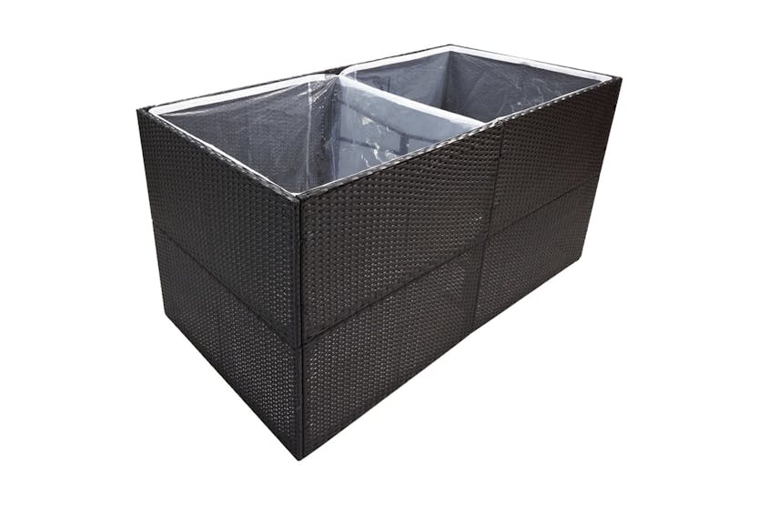 Vidaxl 319174 Garden Planter Black 157x80x80 Cm Poly Rattan