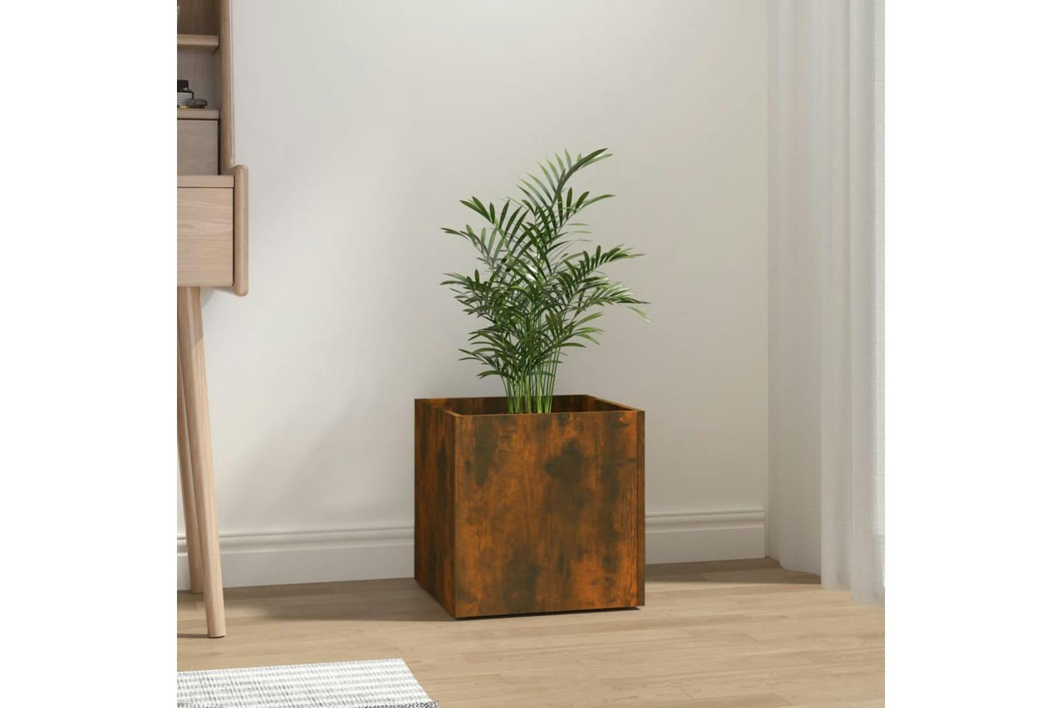 Vidaxl 820499 Planter Box Smoked Oak 40x40x40 Cm Engineered Wood