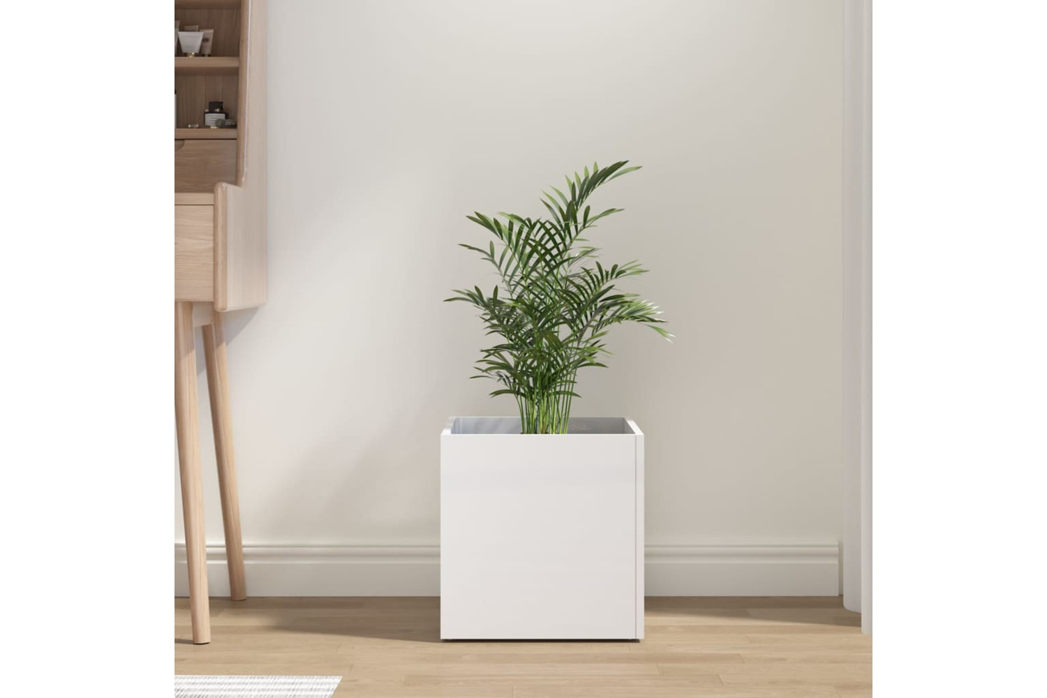 vidaXL 808798 Planter Box High Gloss White 40x40x40cm Engineered Wood