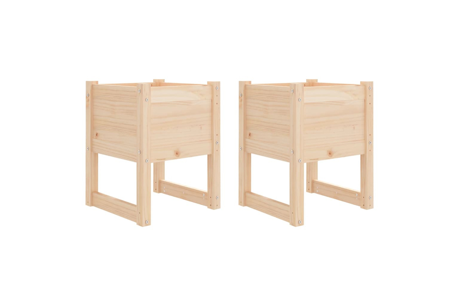 vidaXL 822108 Planters 2 Pcs 40x40x52.5cm Solid Wood Pine