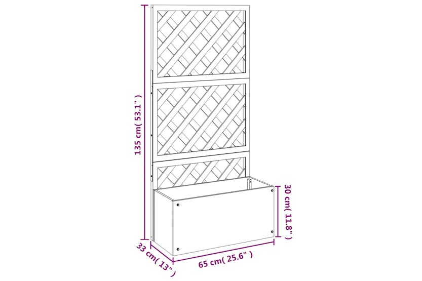 Vidaxl 362577 Trellis Planter Grey 65x33x135 Cm Wpc