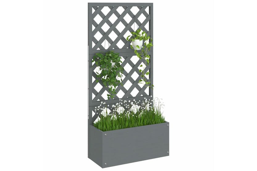 Vidaxl 362577 Trellis Planter Grey 65x33x135 Cm Wpc